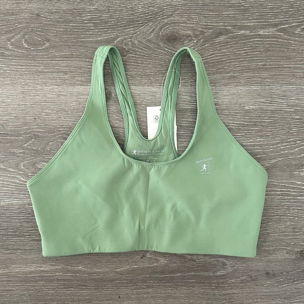Sporty & Rich Sage Racerback Sports Bra